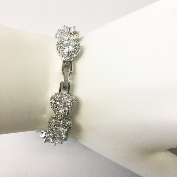 6.50 Ct 4mm Heart Shape Diamond Bracelet Best Gift - Picture 4 of 4